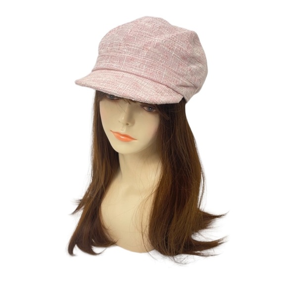Marcus Adler Newsboy Style Hat Pink & White OSFM - Picture 7 of 16